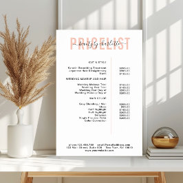 Poster moderne, liste de prix