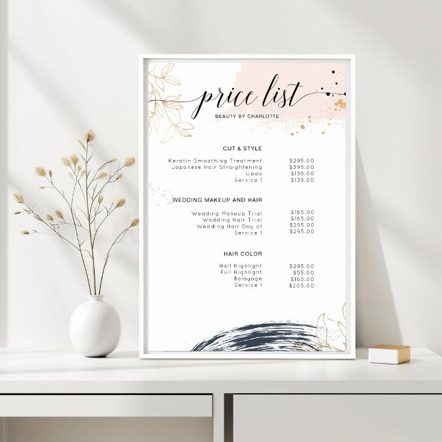 Poster moderne, liste de prix (Créateur téléchargé)