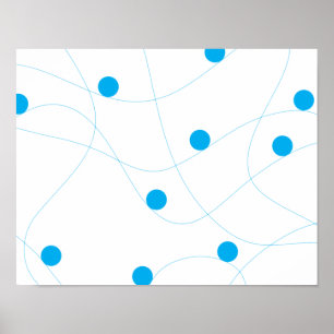 Poster Moderne, ludique, amusant, mignon boules bleues mo