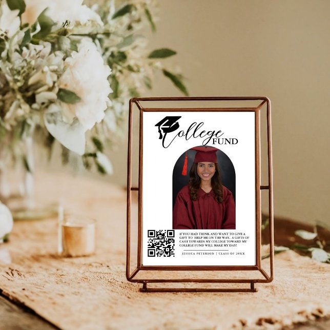 Poster Moderne Lycée Graduation Fonds Colleg code QR (Créateur téléchargé)