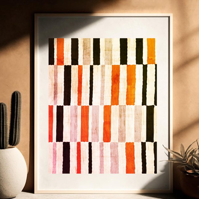 Poster Moderne Mi-Siècle Abstrait Retro Orange Stripes (https://www.freepik.com/free-photo/minimal-living-room-interior-design-with-empty-frame_387)