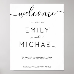 Poster Moderne minimaliste Accueil simple Mariage