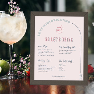Poster Moderne Minimaliste Boisson Signature de la Mari