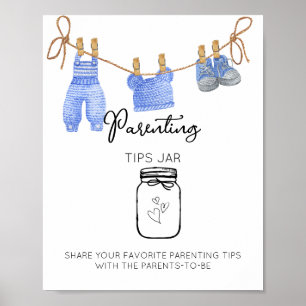 Poster Moderne minimaliste Conseils parentaux Baby shower