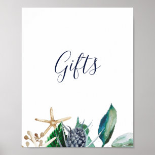 Poster Moderne Nautique Panneau de Cadeaux de Verdure