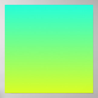 Poster moderne ombre citron jaune citron vert turquoise