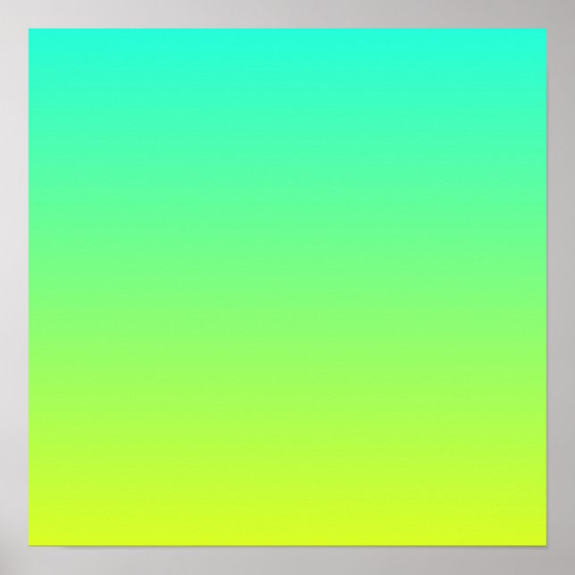 Poster moderne ombre citron jaune citron vert turquoise (Devant)