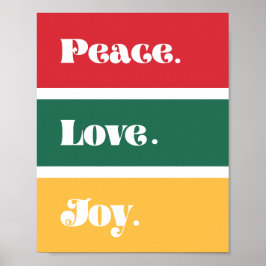 Poster Moderne Paix Amour Joie Noël