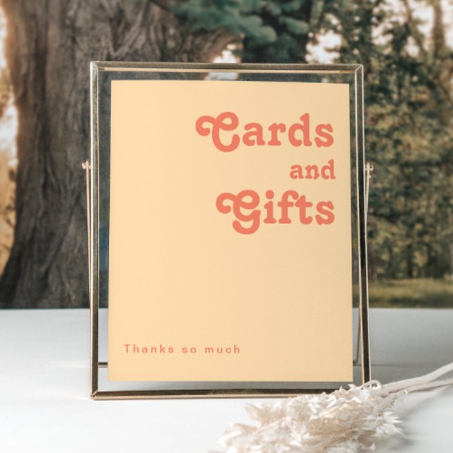 Poster Moderne Rétro | Carte et Cadeaux Crème Orange Ense (Créateur téléchargé)