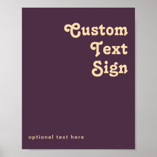 Poster Moderne Rétro   Cartes et Cadeaux Violet Foncé sur