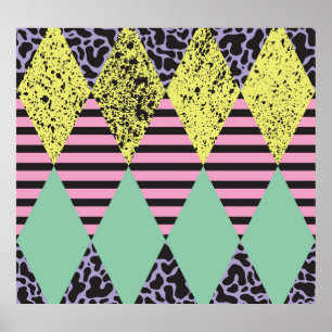 Poster Moderne Rhombus : Style Abstrait Sans Couche.
