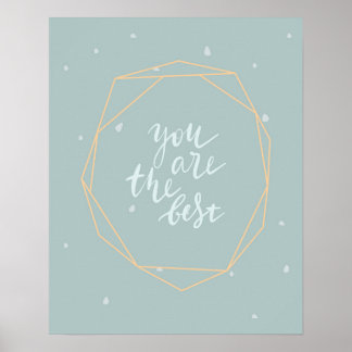 Poster Moderne scandi mignon bleu vous êtes le meilleur