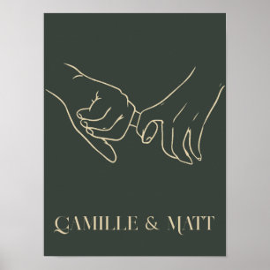 Poster Moderne Simple Abstrait Line Art, boho chic