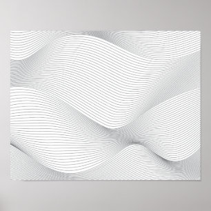 Poster Moderne, simple, cool, abstrait motif d'onde de mo