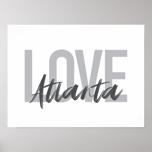 Poster Moderne, simple, cool, design urbain Love Atlanta (Devant)