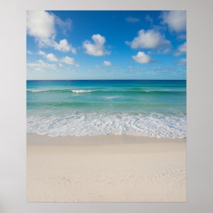 Poster Moderne tendance Été Bleu Clair Calme Océan Côte