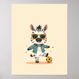 Poster Moderne Zebra Nursery Safari Wall Art