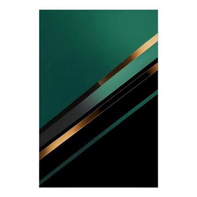 Poster Modernité en vert et or (Devant)