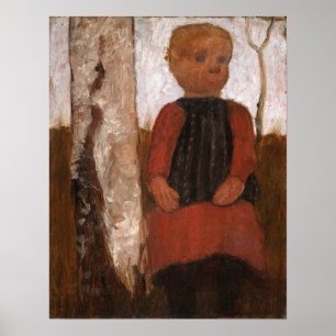 Poster Modersohn-Becker - Enfant En Robe Rouge 1905