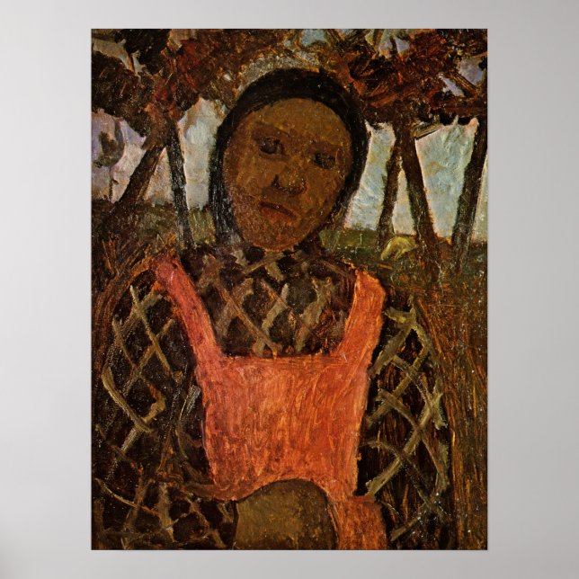 Poster Modersohn-Becker - Enfant Paysan Avec Tablier Rose (Devant)