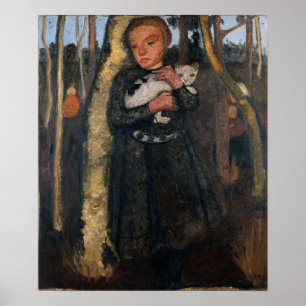 Poster Modersohn-Becker - Fille Dans La Forêt De Birch