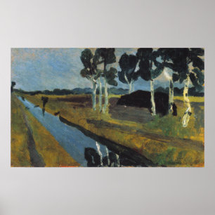 Poster Modersohn-Becker - Paysage Gris Canal des Marais