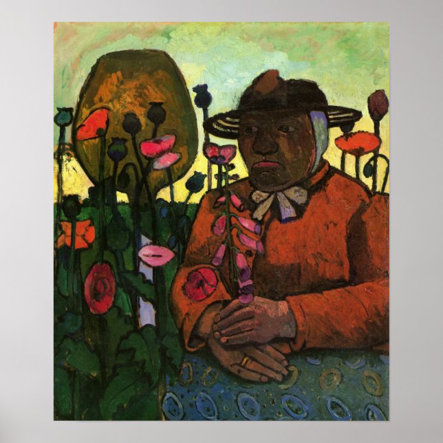 Poster Modersohn-Becker - Vieille Femme Dans Le Jardin 19 (Devant)