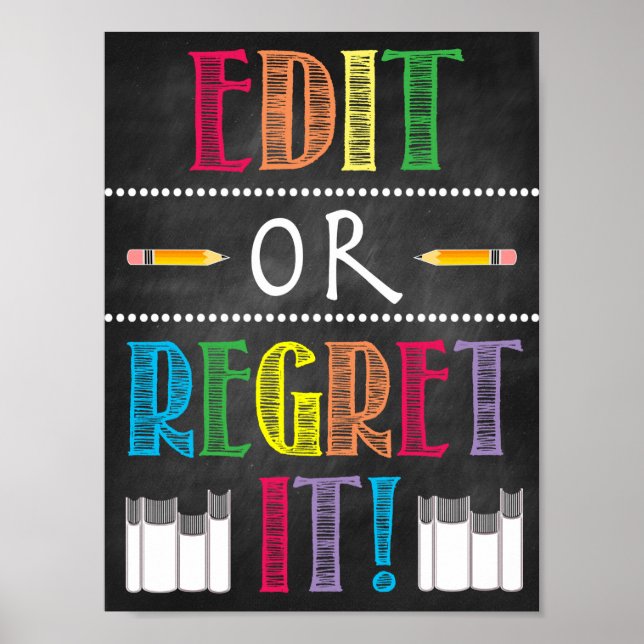 Poster Modifier Ou Regret Imprimable (Devant)