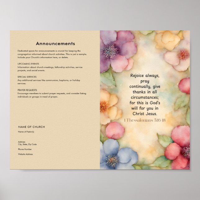 Poster Modifier, télécharger le bulletin de l'église (Devant)