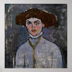 Poster Modigliani - Chef D'Une Jeune Femme 1908