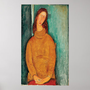 Poster Modigliani - Jeanne Hebuterne In A Yellow Jumper