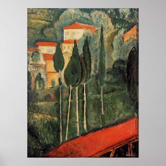 Poster Modigliani - Paysage Sud de la France 1919 (Devant)