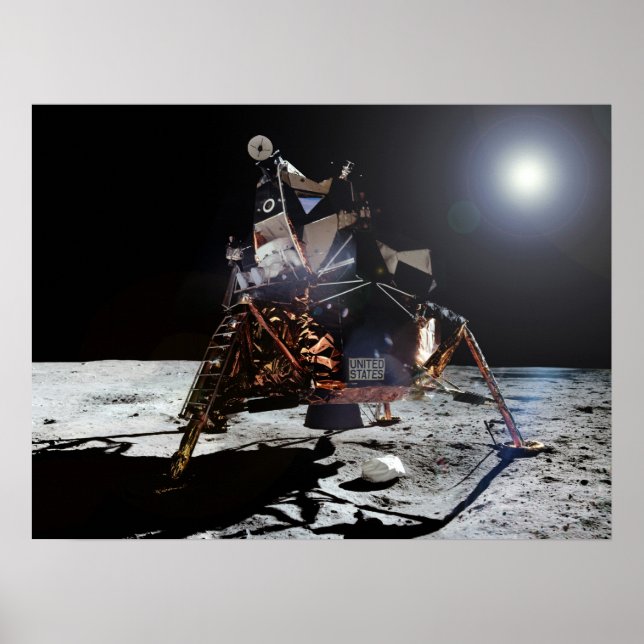 Poster Module lunaire Apollo 11 "Aigle" sur la Lune (Devant)