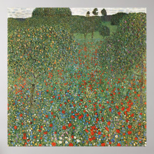 Poster Mohnfeld de klimt