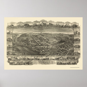 Poster Mohnsville, PA Carte panoramique - 1898