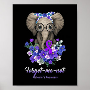 Poster Moi pas les fleurs d'éléphants Alzheimer Cerveau A