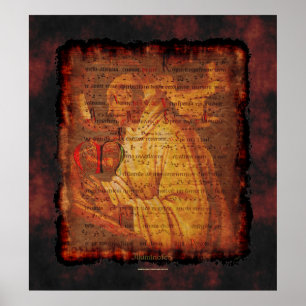 Poster Moine cistercien et musique sacrée Art religieux I