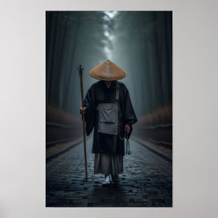Poster Moine Zen Japonais