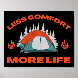 Poster MOINS DE CONFORT PLUS DE VIE séjour camping