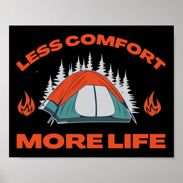 Poster MOINS DE CONFORT PLUS DE VIE séjour camping (Devant)