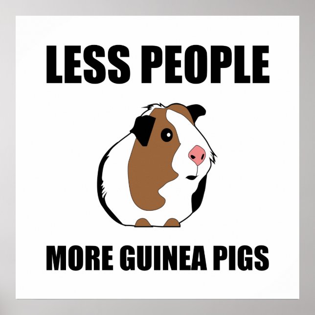 Poster Moins de gens Plus de cochons de Guinée drôle (Devant)