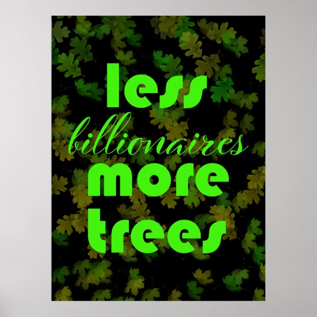 Poster Moins de milliardaires Plus d'arbres (Devant)