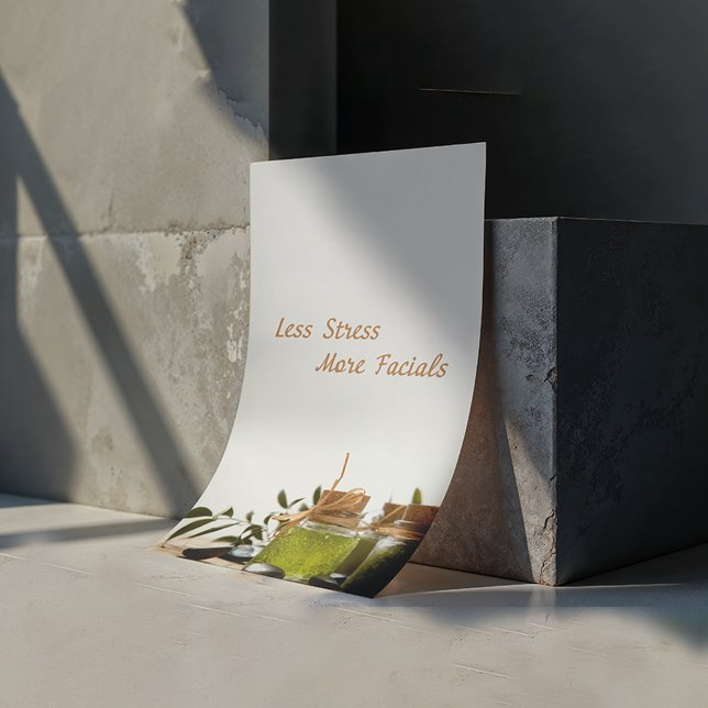 Poster moins de stress signifie plus de faciaux, spa (Créateur téléchargé)
