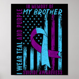 Poster Mois de la sensibilisation au suicide Drapeau amér
