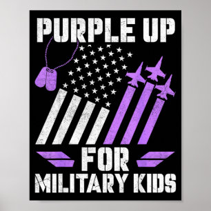 Poster Mois de l'enfant militaire violet pour militaire