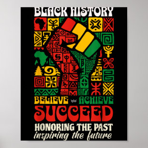 Poster Mois de l'histoire des Noirs Africain Croire Réuss