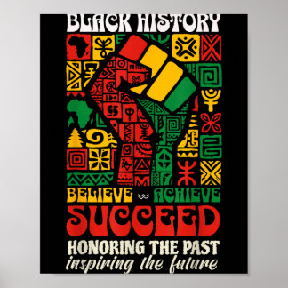 Poster Mois de l'histoire des Noirs Africain Croire Réuss