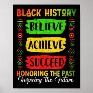 Poster Mois de l'histoire des Noirs Croire Réussir Réussi