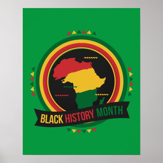 Poster Mois de l'histoire des Noirs Drapeau africain Affi (Devant)