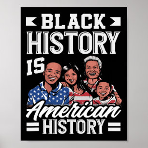 Poster Mois de l'histoire des Noirs Drapeau américain Amé